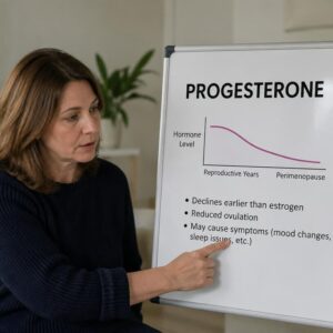 what happens to progesterone during perimenopause